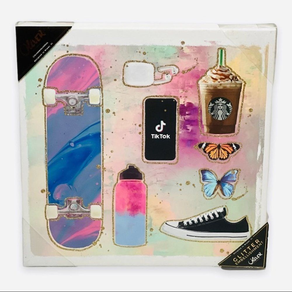 Starbucks Canvas Wall Art Skateboard Tik Tok Dorm Sneakers Rainbow Butterfly